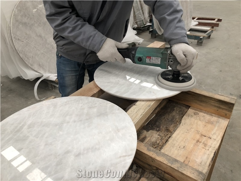 China King/Well White Marble for Tabletops