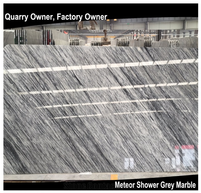 Meteor Shower Grey Marble Tile/Slab for Countertop