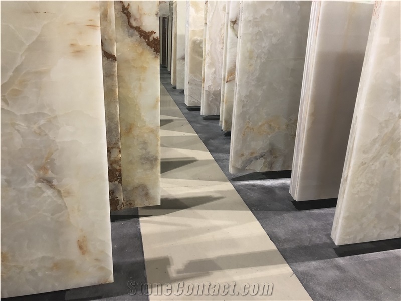 White Jade Onxy Polished Slab/Tile for Flooring