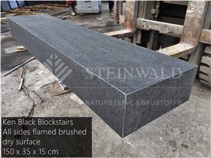 Ken Black Granite Steps Flamed 15x35x100/150cm