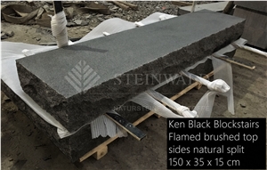 Ken Black Granite Steps Flamed 15x35x100/150cm