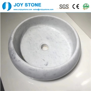 Bianco Carrara Marble Polished Bowel Sink for Sale