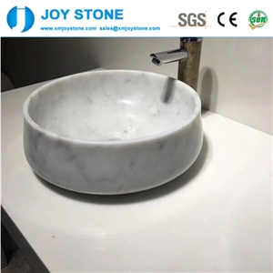China Bianco Carrara White Marble Round Hotel Sink