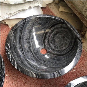 China Hematite Black Marble Home Wash Bowls Sink