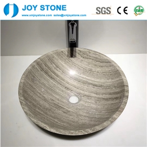 China Wood Grain Marble Polish Bowel Sink for Sale