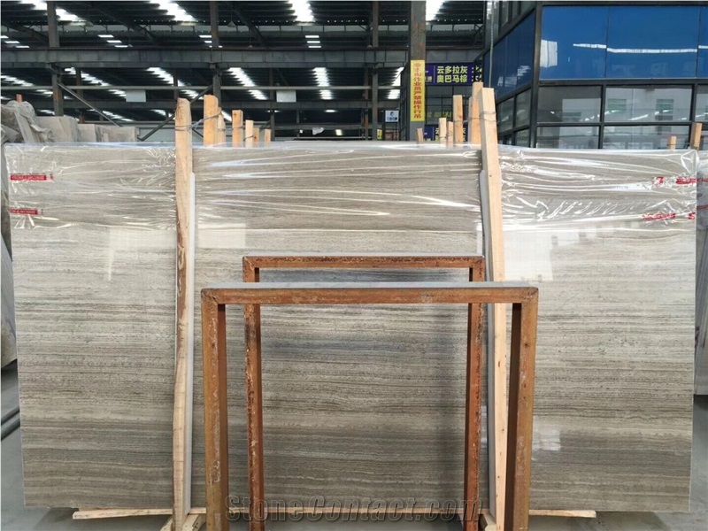 Factory Wholesale Grey Wood Grain Marble Slabs