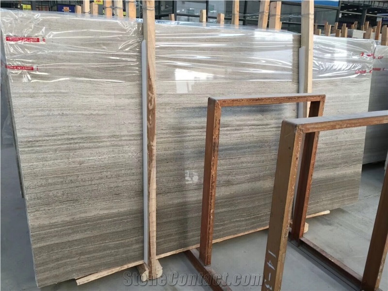 Factory Wholesale Grey Wood Grain Marble Slabs