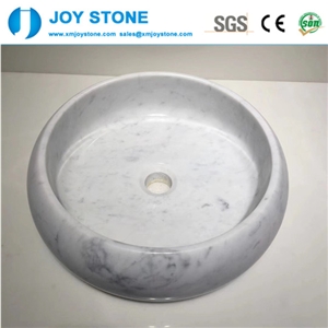 Polished China Nero Marquina Marble Round Basin