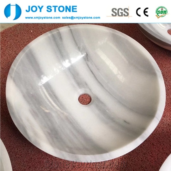 White Wooden Marble Polished Wash Bowl Sink