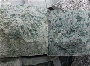 Rough Face Green Stone Split Face Mushroom Stone