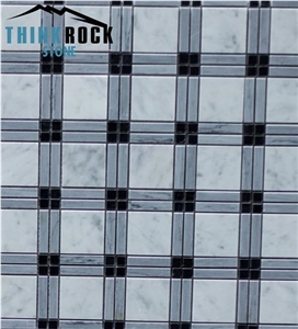 Black Grey White Square Wall Marble Mosaic Tiles