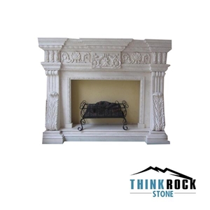 Galala Beige Customized Indoor Marble Fireplace