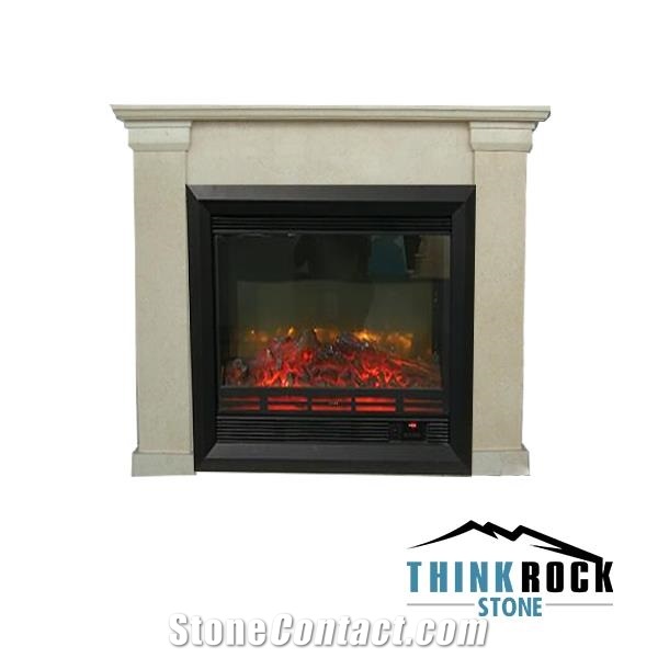 Galala Marble 3d Beige Fireplace Surrounding