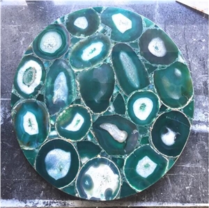 Green Agate Slabs Semi-Precious Stone Table Tops