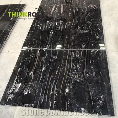 Honeycomb Backed Black Marble Partition Wall Panel