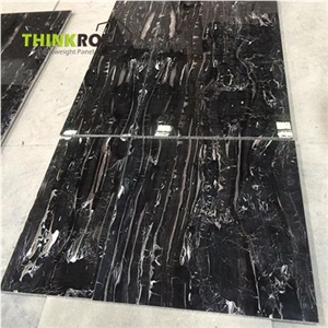 Honeycomb Backed Black Marble Partition Wall Panel