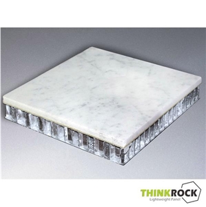 Honeycomb Backed Carrara White Marble Facade Panel