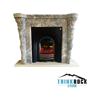 Italy Vena Grigio Marble Fireplace Surrounding