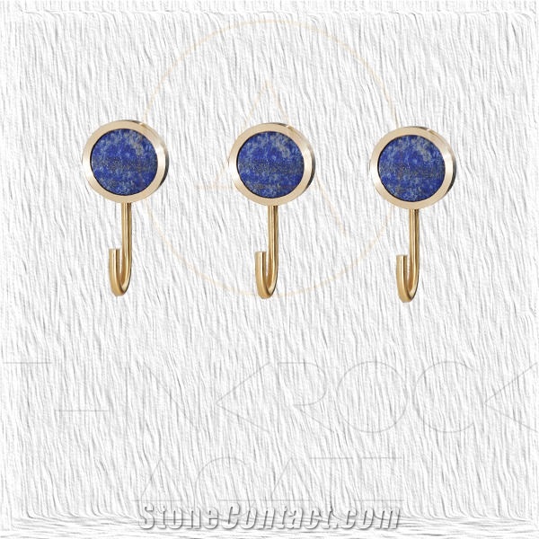 Lapis Lazuli Hook for Wall,Semiprecious Stone Hook
