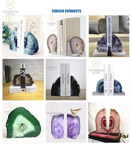Multiple Color Choice Semi-Precious Stone Bookends