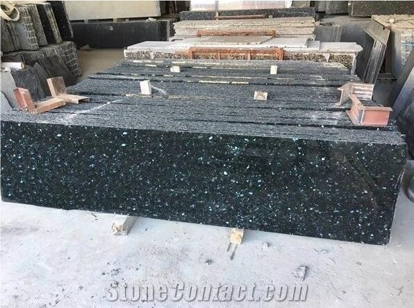 New Emerald Blue Pearl Granite Prefab Counter Tops