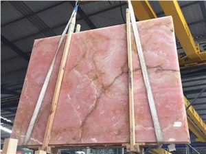 Pink Onyx Slabs for Wall Cladding Tops