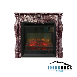 Red Marble Rosso Levanto Fireplace Surrounding