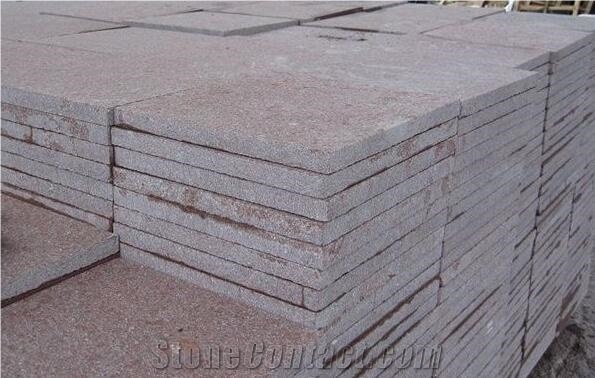 Red Porphyry Shouning Red Cube Stone Pavers Cut