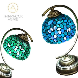 Semi-Precious Lamp, Agate Metal Lample