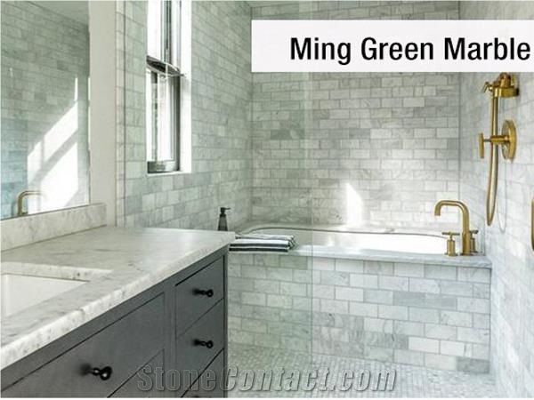 Verde Ming Green Marble Wall Floor, Green Marble Tile Bathroom