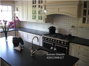 Absolute Black Honed Granite Kitchen Worktop