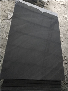 Honed Billiard Black Slate Flooring Tile Slabs