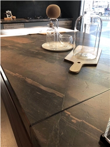 Leather Surface Elegant Brown Quartzite Countertop