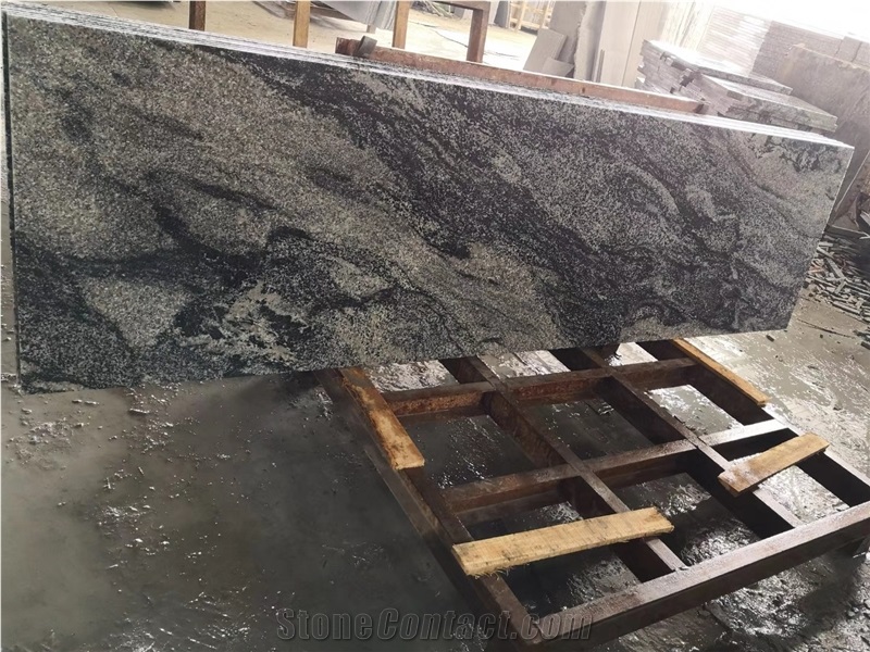 New China Juparana Silver River Black Granite Slab