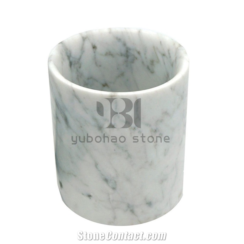 Bianco Carrara White Drinking Cups, Trays/Dishes