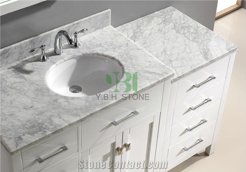 Carrara White Marble Vanity Top, Stone Countertop