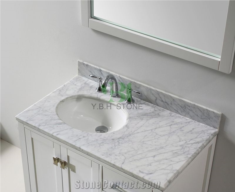 Carrara White Marble Vanity Top, Stone Countertop