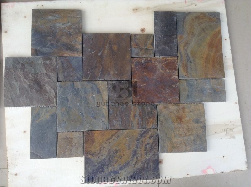 China Cheap Rusty Slate Landscaping Stone Tiles