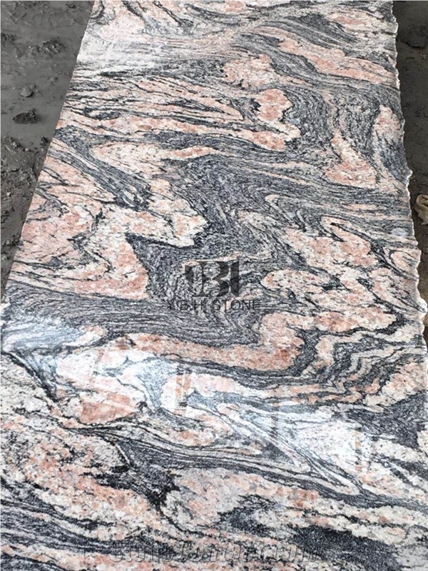 China Juparana Granite Grey Pink Granite Slab/Tile