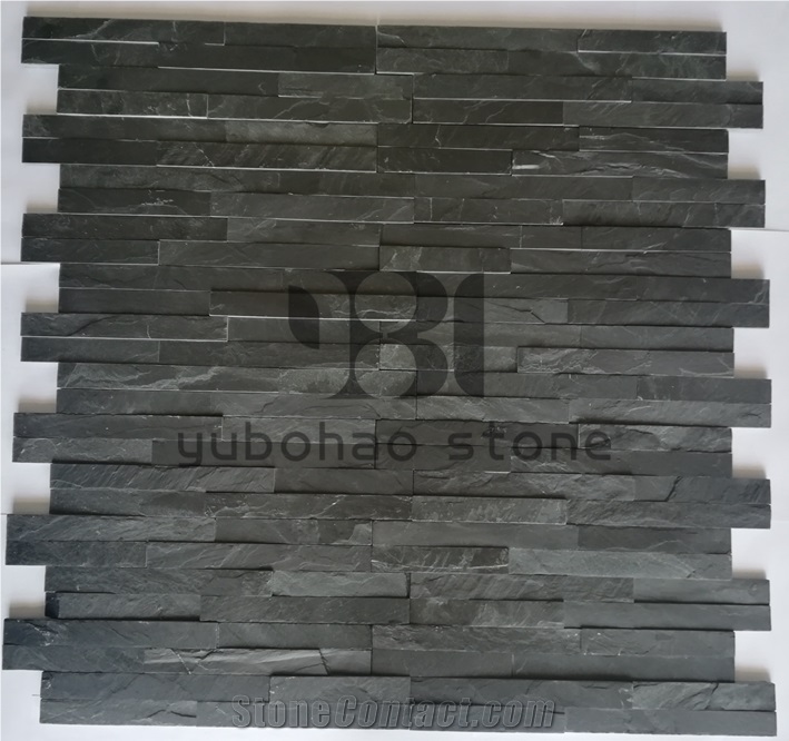 China P018 Black Slate Culture Stone,Jumbo Pattern