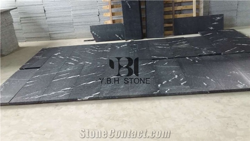 Granite Black Via Lactea Tiles,Jet Mist, Kitchen