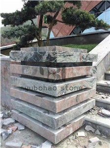 Multicolor Red Granite Paving Sets Stone, Stair