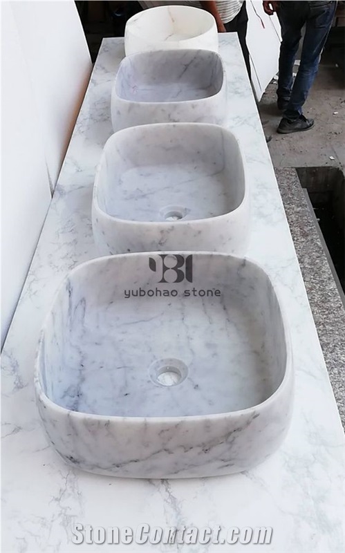 Nero Marquina Marble Sink, Black Round Wash Bowl