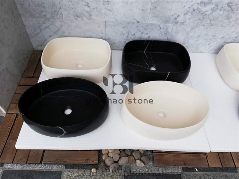 Nero Marquina Marble Sink, Bowl, Bathroom Basin