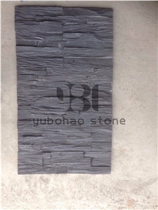P018 Black Slate Cultured Stone, Thin Stone Veneer