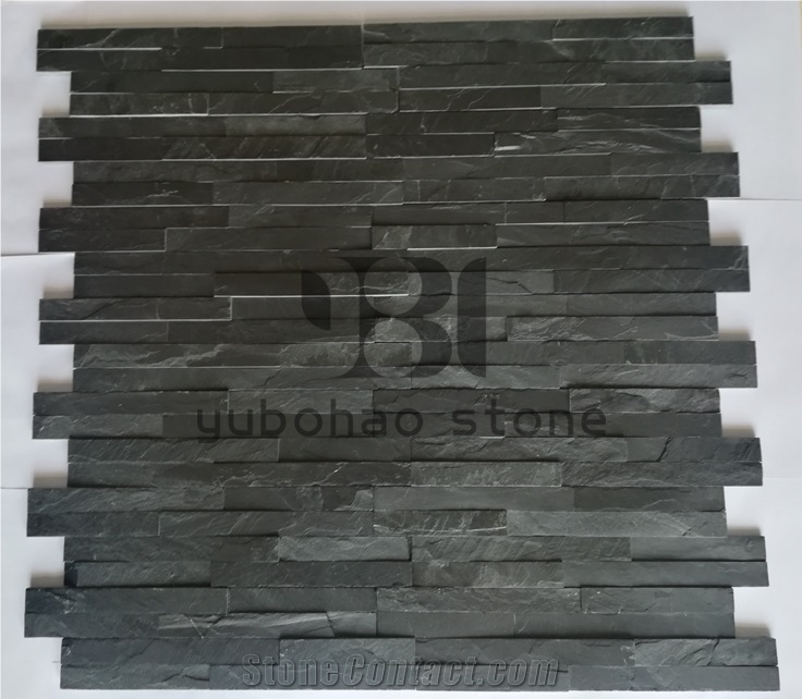 P018 Black Slate Flagstones, Manufactured Stone