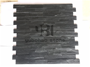 P018 Black Wall Cladding Slate,Ashlar Stone Veneer