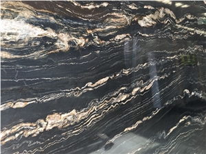 Portopo Marble Black and Gold Marble Slabs, Wall
