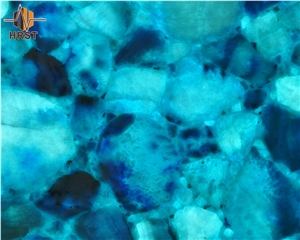 Blue Crystal Agate Semi Precious Stone Slab