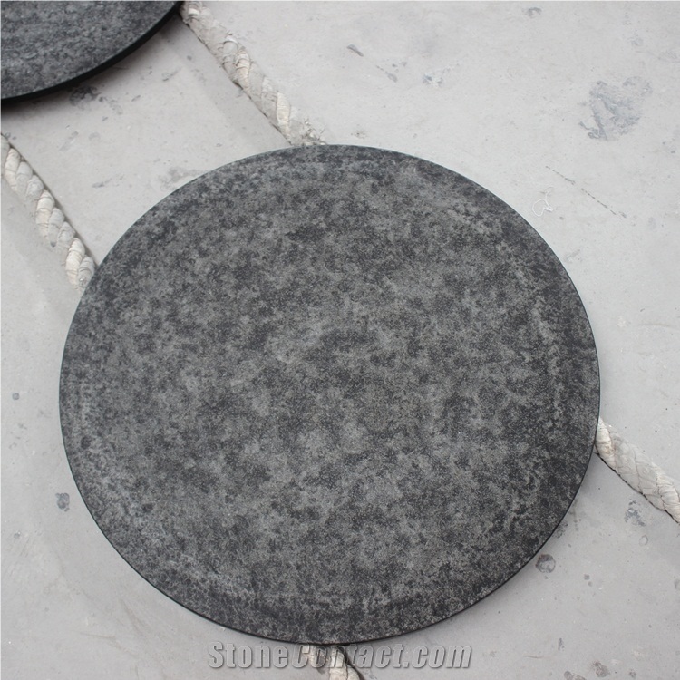 Brushed Finish Mongolia Black Granite Table Tops